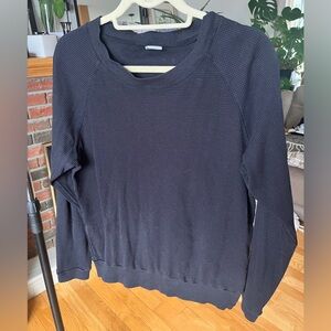 TNA Waffle Knit Long Sleeve Crewneck Black Size M